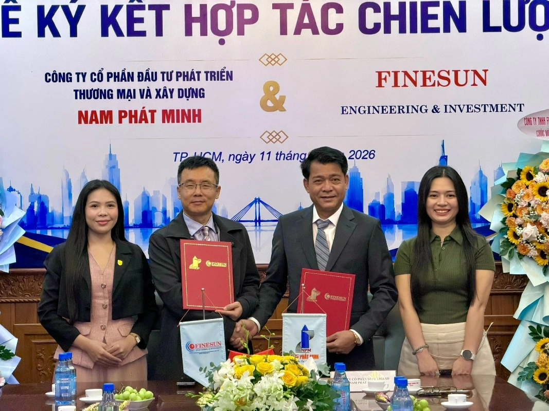11/08/2026: Lễ Ký Kết Hợp Tác Chiến Lược Giữa CÔNG TY CP ĐTPT TM&amp;XD NAM PHÁT MINH &amp; CÔNG TY TNHH FINESUN ENGINEERING AND INVESTMENT (VIỆT NAM )